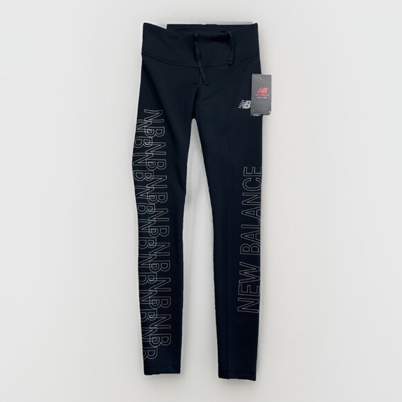 New Balance Printed Accelerate Black Reflective Running Mid Rise Tight Wom XS - Picture 1 of 14